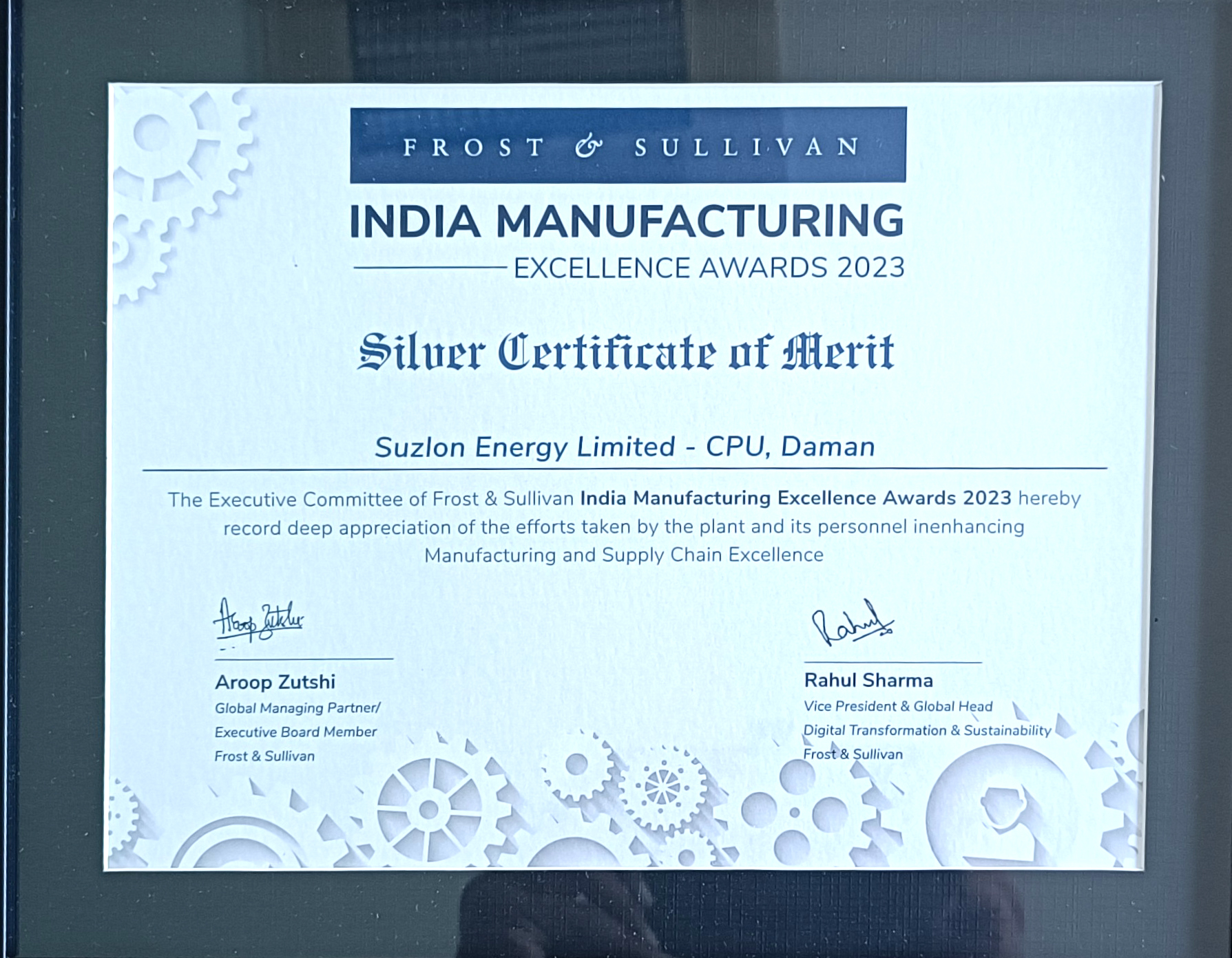 Frost & Sullivan Silver certificate of merit_CPU Daman
